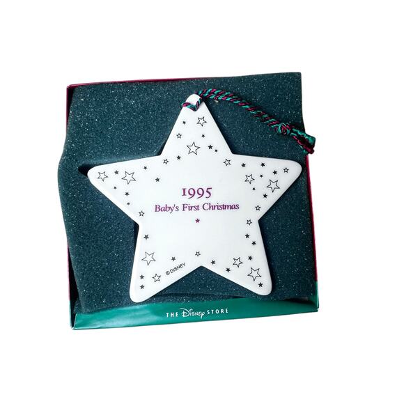Vintage 95 Disney Store baby Mickey Mouse  star shaped First Christmas ornament - Picture 2 of 4